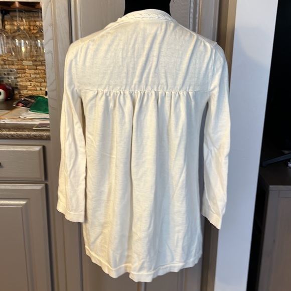 Kate Spade Broome Street Ivory Cashmere Blend Scalloped Cardigan - Picture 3 of 6